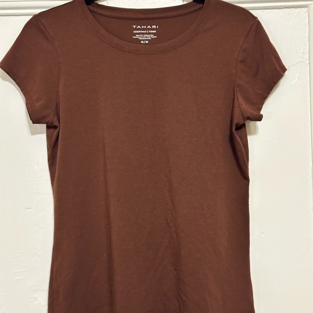 Tahari Women's Chocolate Short Sleeve Tee